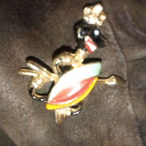 Rare pendant African king holding spear and shield